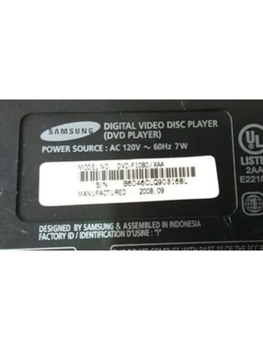 Samsung DVD-F1080 DVD Player HDMI Progressive Scan USB Multi-Format Black Tested